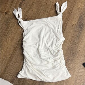 LOFT White Camisole with Tie Straps